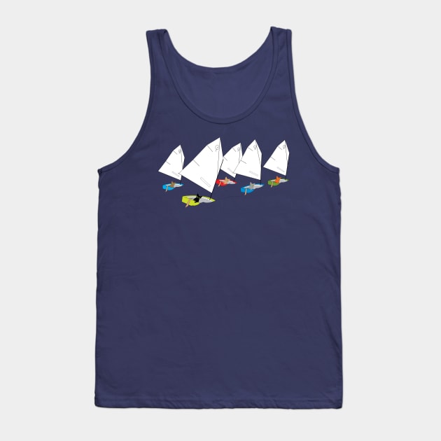 Optimist Sailing Dingy - Cat Race Tank Top by CHBB